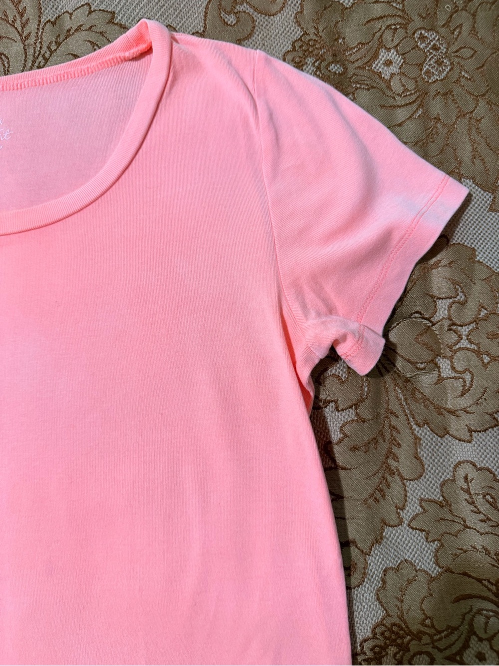 J. Crew Perfect Fit Cotton Short Sleeve Crew Neck Tee, Peach Color, Sz M - Picture 3 of 10